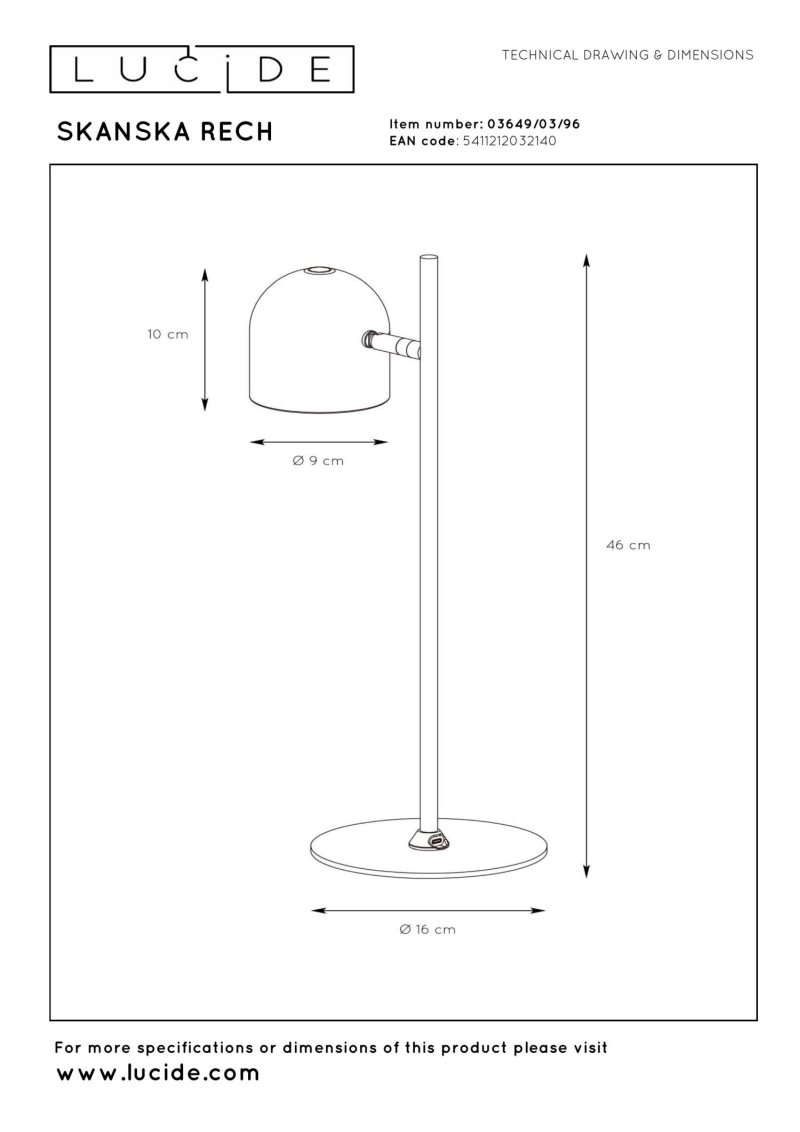 Lucide SKANSKA RECH - Rechargeable Desk lamp Indoor/Outdoor - Battery pack - LED Dim. - CCT - 1x3W 3000K/6000K - IP44 - Coffee
